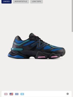 New Balance  Black, Blue & Pink Athletic Sneakers